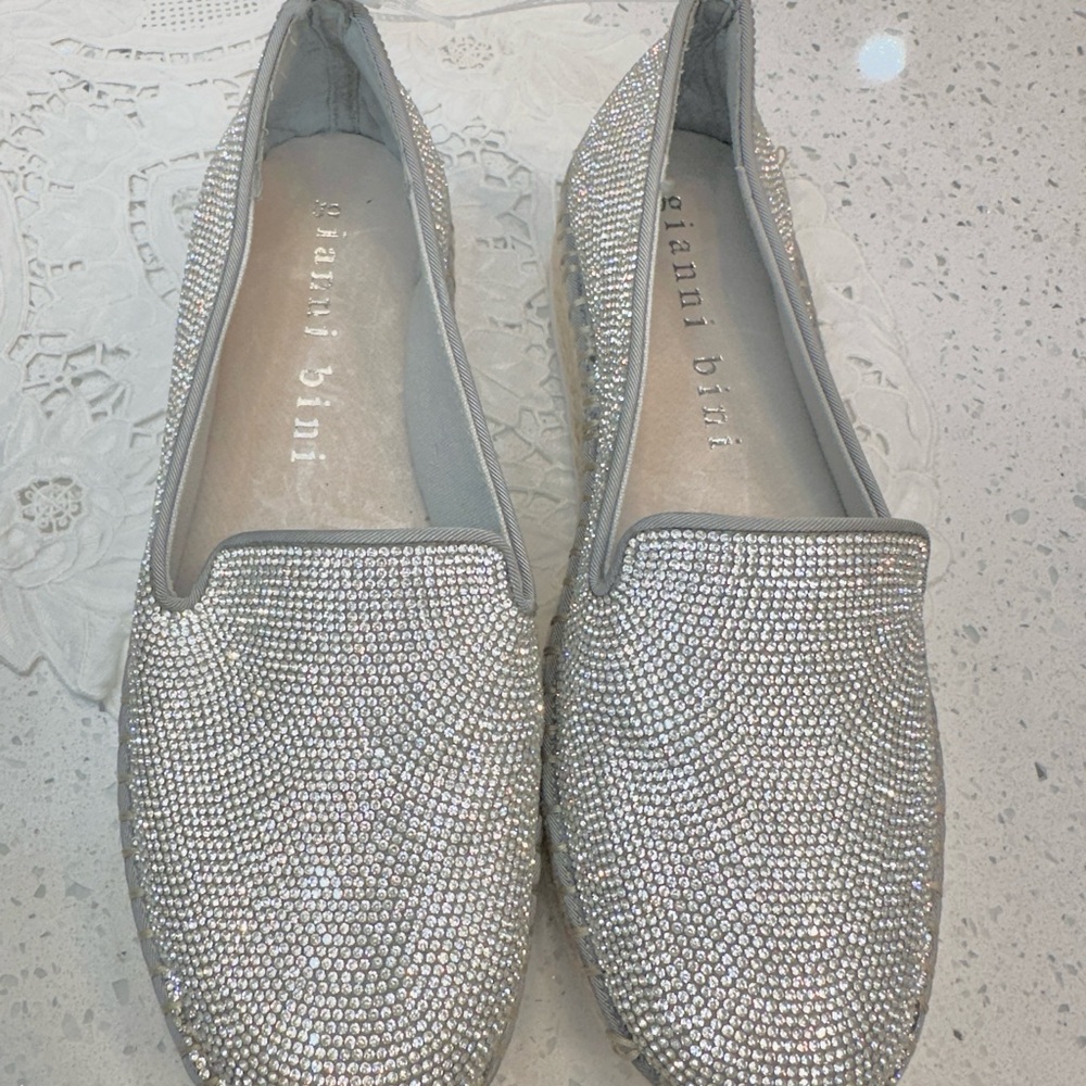 Gianni Bini Sparkling Silver Loafers